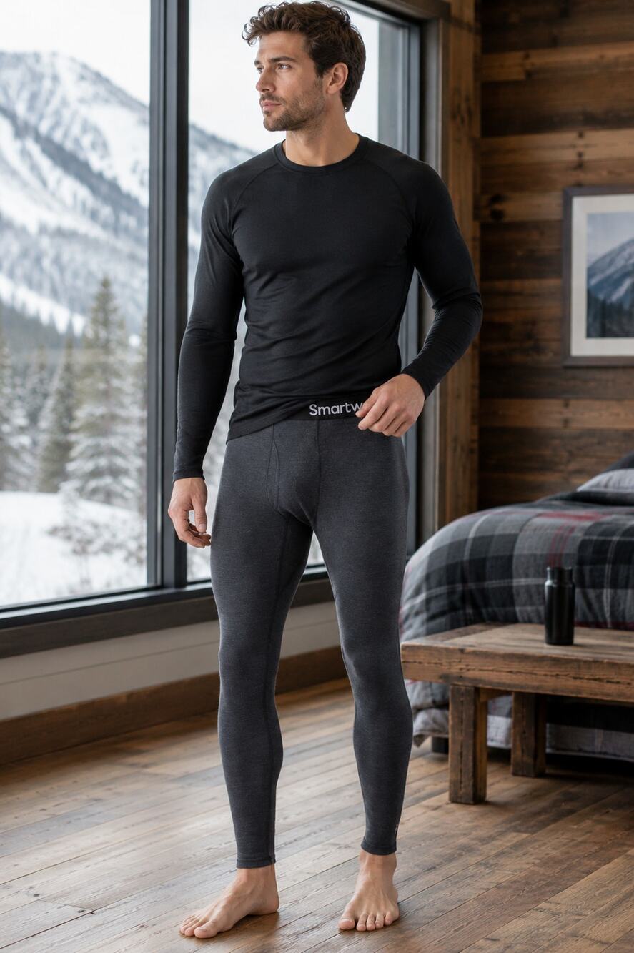 Smartwool Men's L Charcoal Heather Classic Thermal Merino Base Layer Bottom T4-7